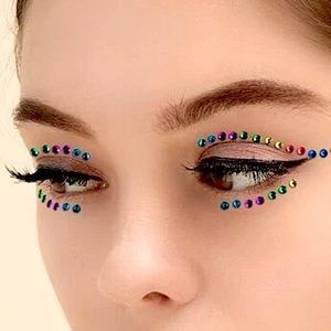 π Set of two rainbow adhesive eye gems